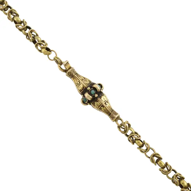 Victorian gold fancy-link necklace
