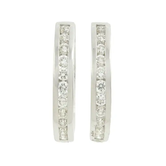 18ct gold diamond hoop earrings