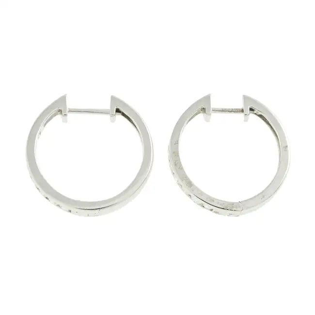 18ct gold diamond hoop earrings