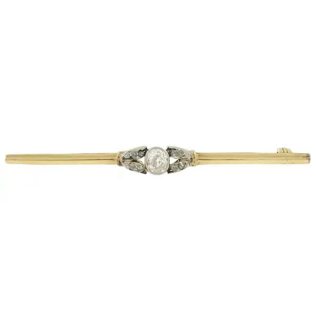 Early 20th century diamond bar brooch