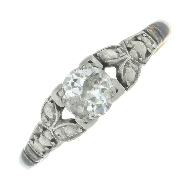 Mid 20th century diamond single-stone ring