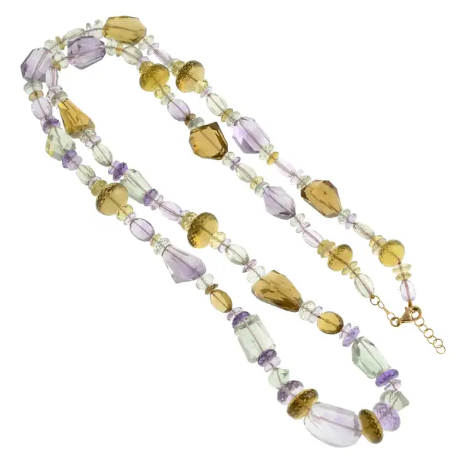 Multi-gem necklace with 18ct gold clasp