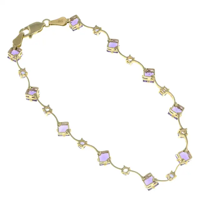 Amethyst & tanzanite bracelet