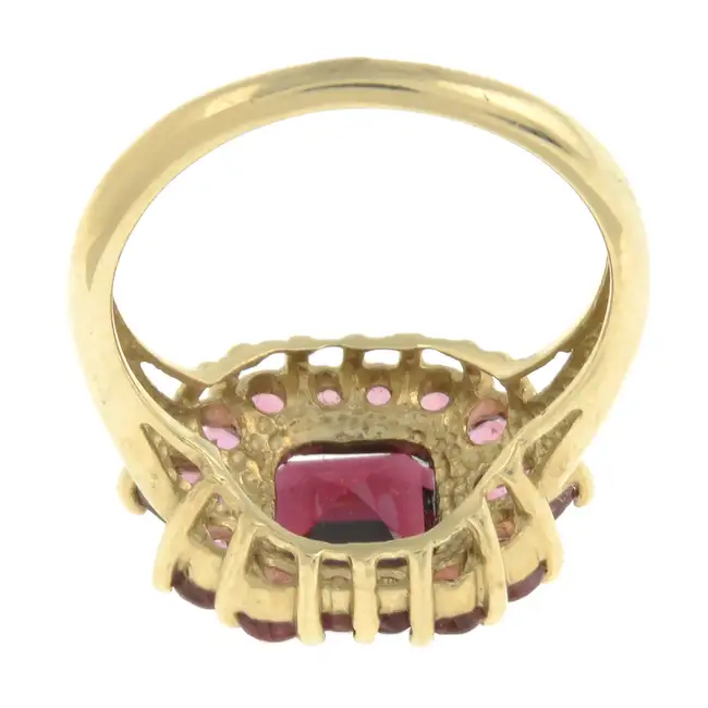 9ct gold garnet & tourmaline dress ring