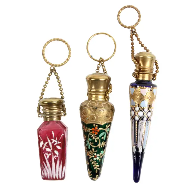 Three Painted Scent Bottles