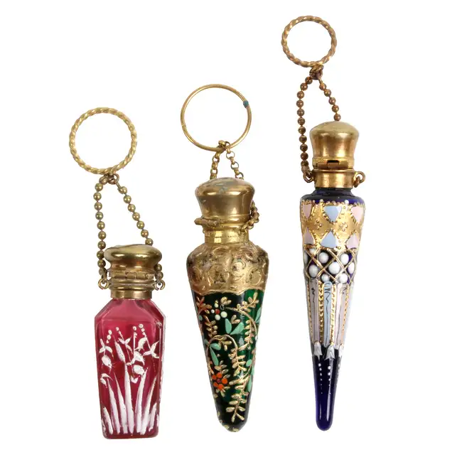 Three Painted Scent Bottles