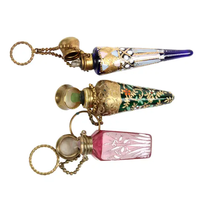 Three Painted Scent Bottles