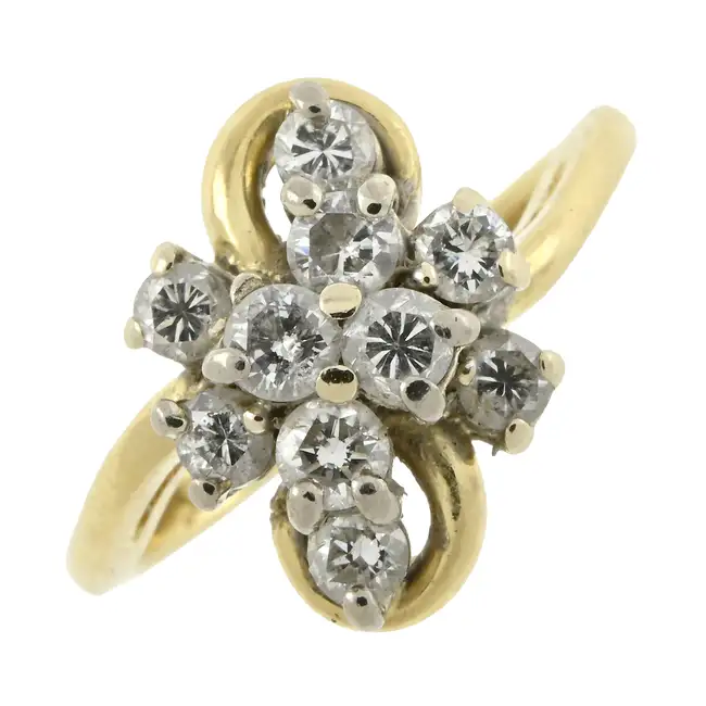 18ct gold diamond cluster ring