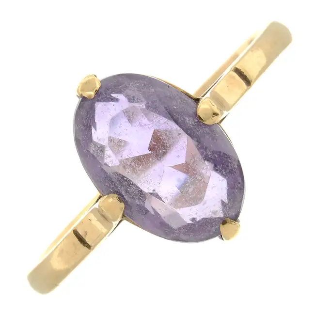 Mid 20th century amethyst single-stone ring