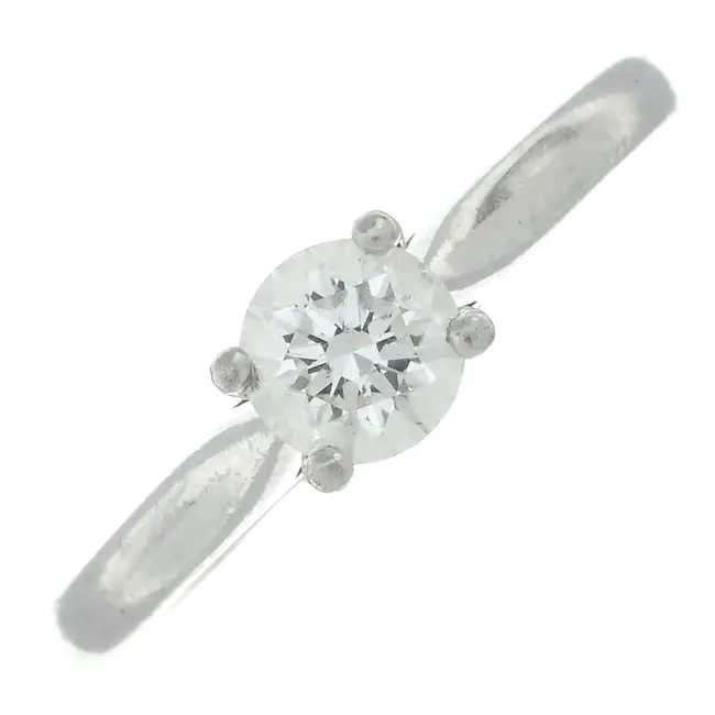 Platinum diamond single-stone ring