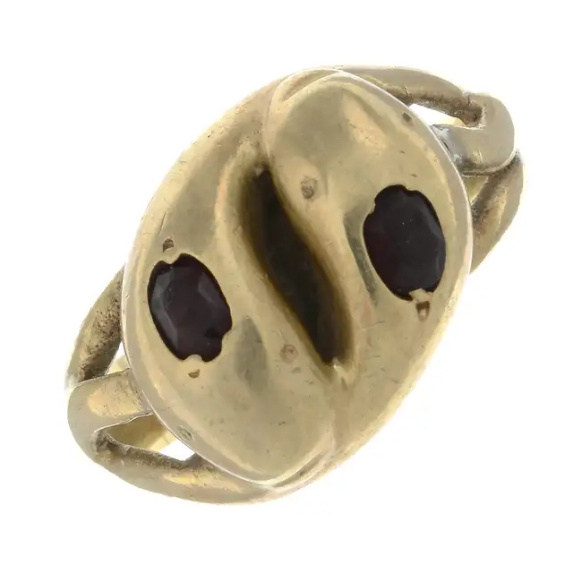 Early 20th century garnet snake ring