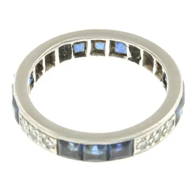 Mid 20th century sapphire & diamond eternity ring