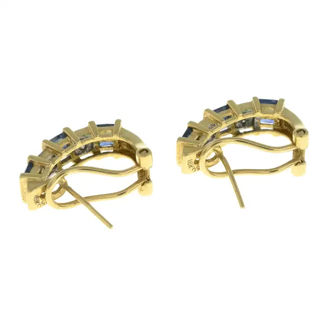 Sapphire & diamond hoop earrings