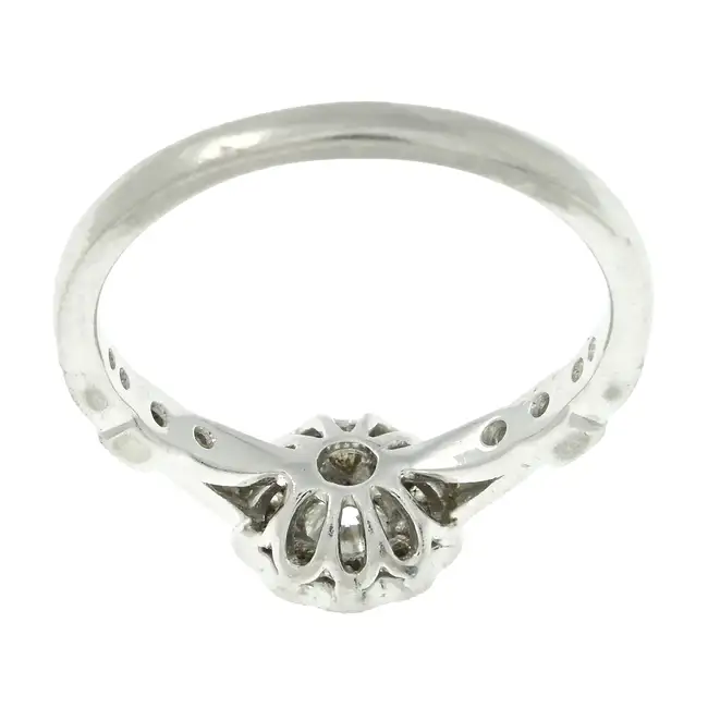 Platinum diamond floral cluster ring