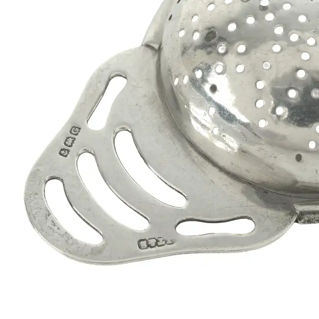 1930's silver tea strainer 