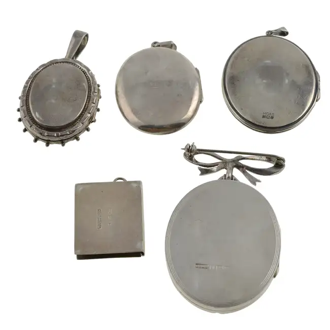 Five assorted silver Victorian & later lockets