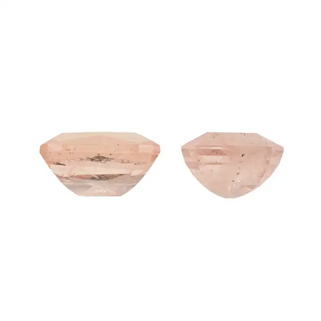 Two rectangular-shape morganites, 27.66ct