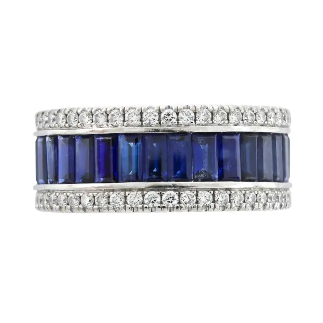 Sapphire and diamond eternity ring, by Bucherer