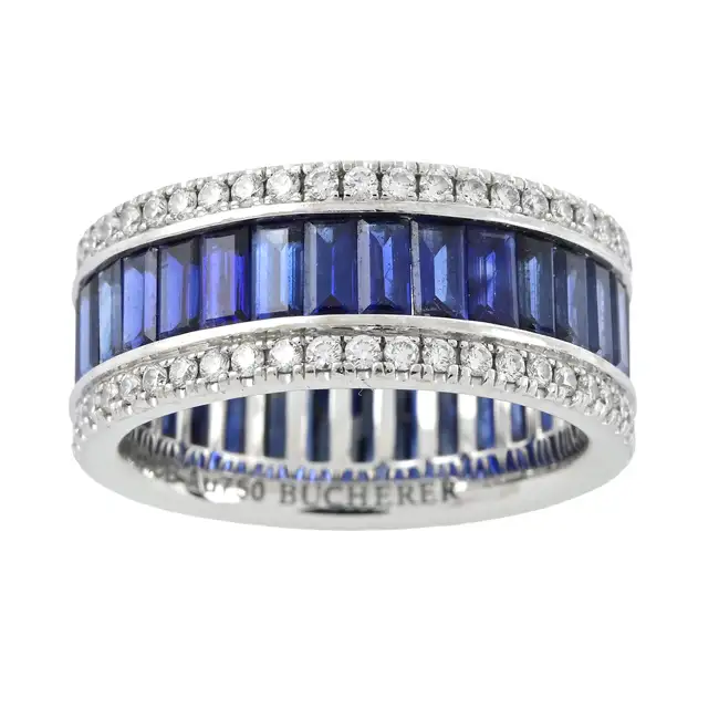 Sapphire and diamond eternity ring, by Bucherer