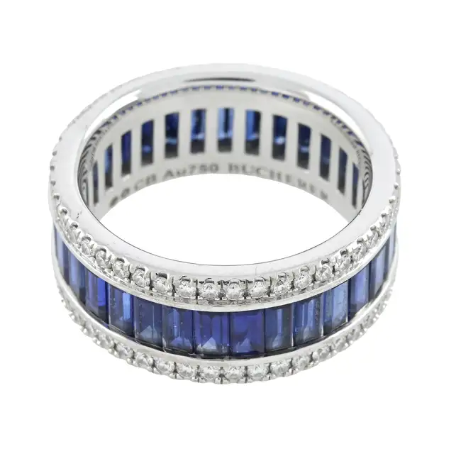 Sapphire and diamond eternity ring, by Bucherer