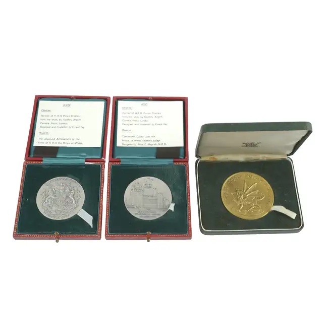 Charles, Prince of Wales, two silver medals & one bronze-gilt (3)
