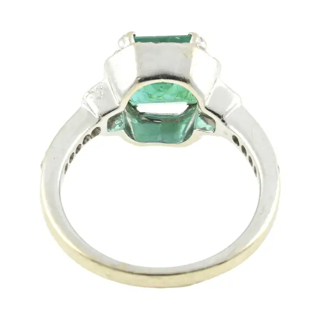 Emerald & diamond dress ring