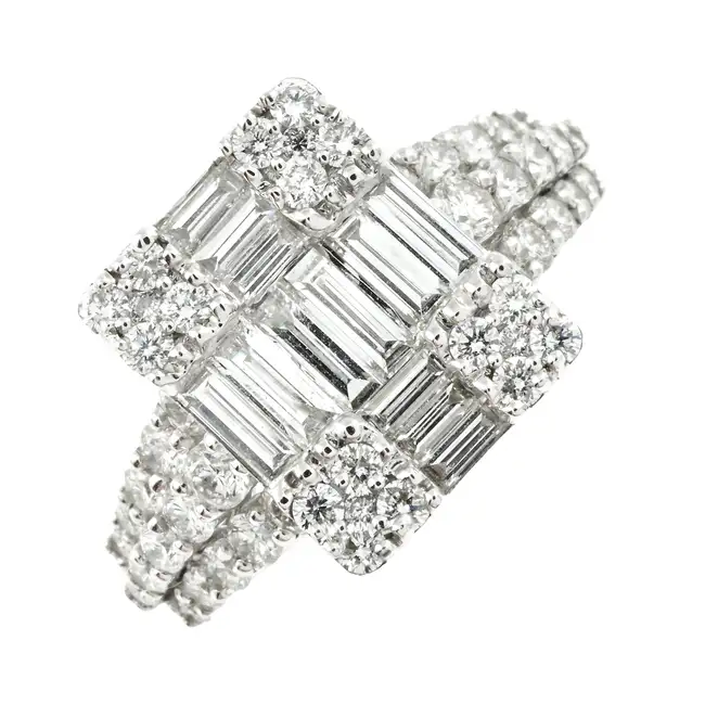 18ct gold diamond cluster dress ring
