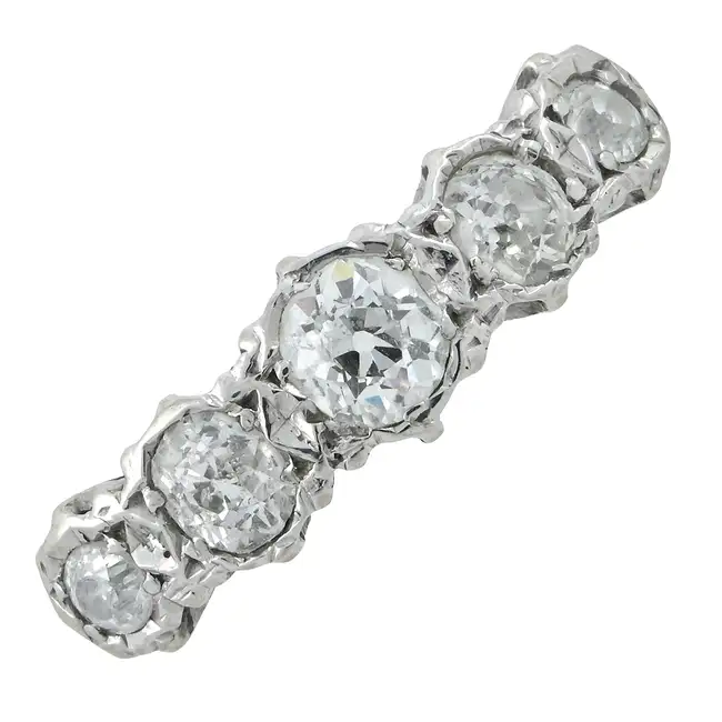 Mid 20th century 18ct gold diamond five-stone ring