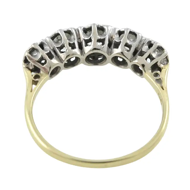 Mid 20th century 18ct gold diamond five-stone ring
