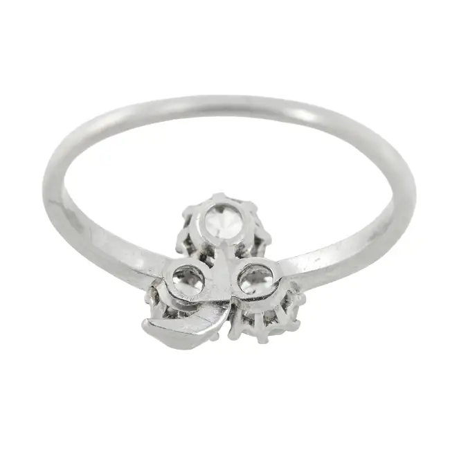 Early 20th century platinum diamond shamrock ring