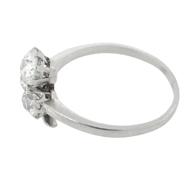 Early 20th century platinum diamond shamrock ring