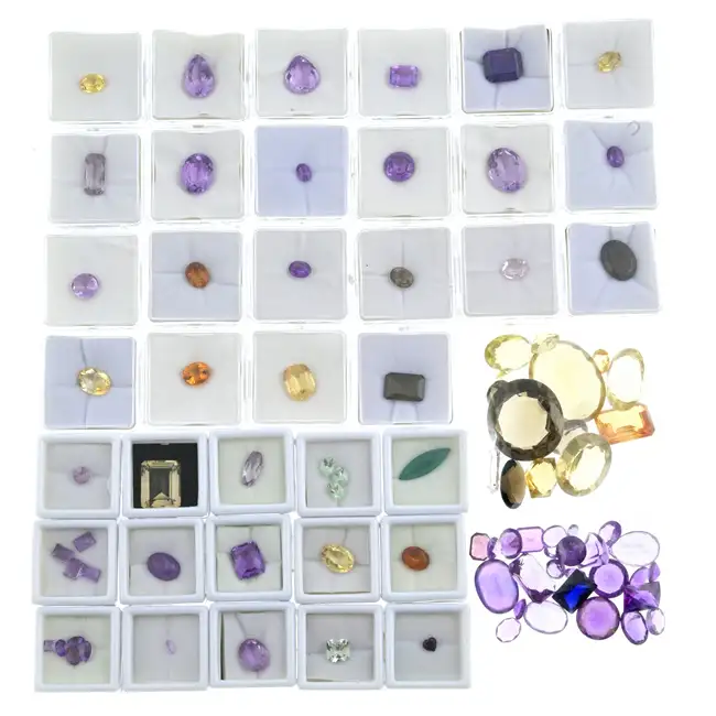 Assorted quartzes & synthetics, 392.40g