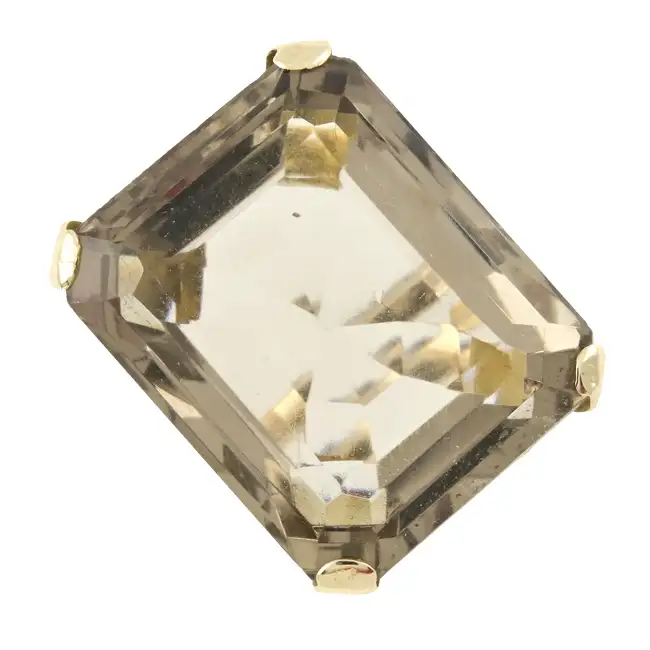 Mid 20th century 9ct gold smoky quartz ring