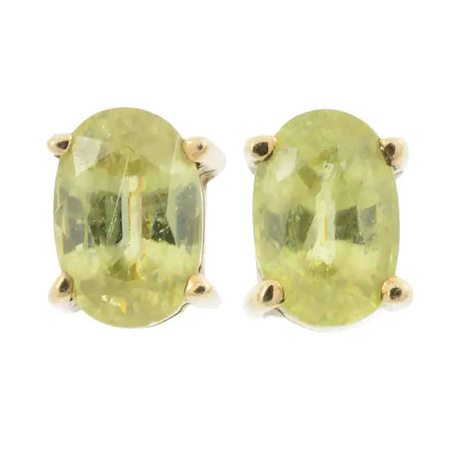 Sphene stud earrings