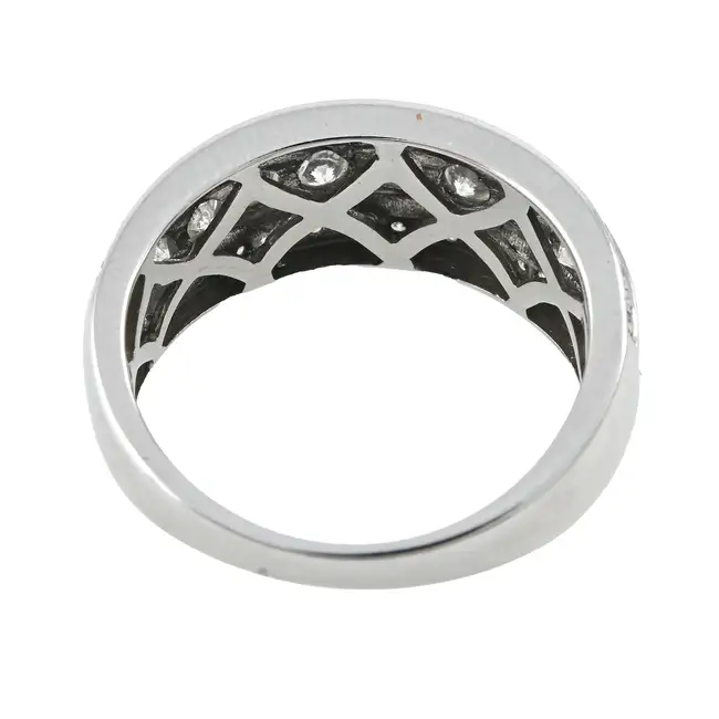 18ct gold diamond three-row dress ring