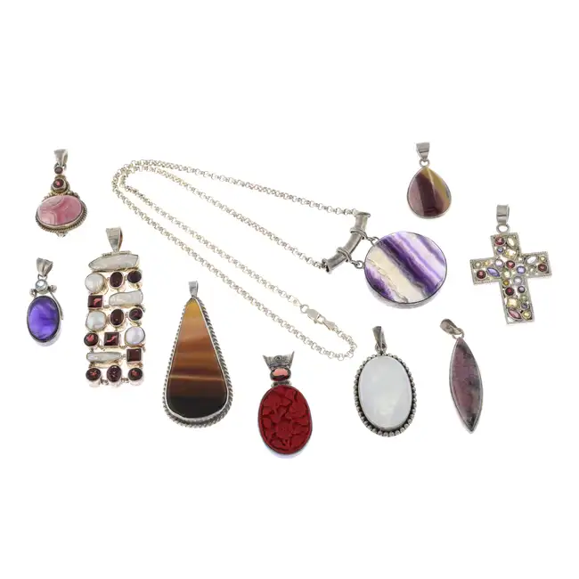 Assorted gem-set pendants