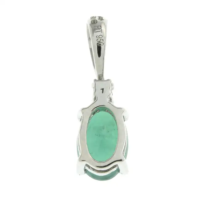Platinum emerald & diamond pendant