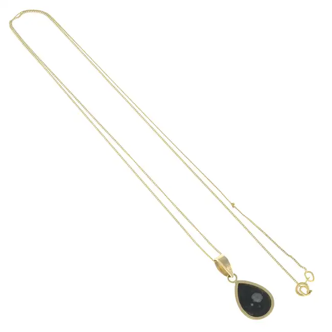 Opal triplet pendant, with chain