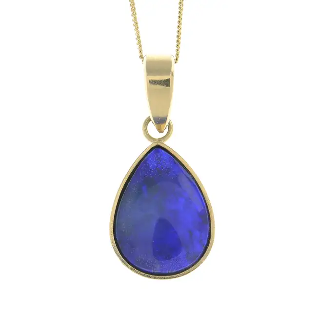Opal triplet pendant, with chain
