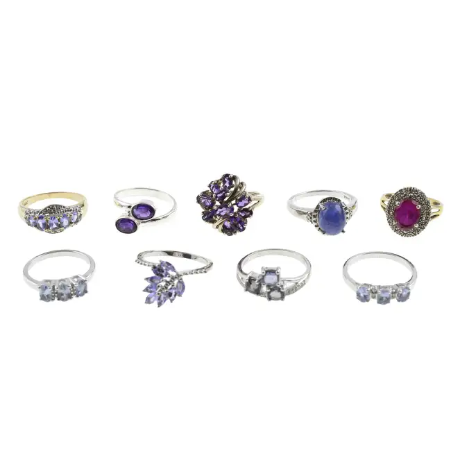 Ten items of gem-set jewellery