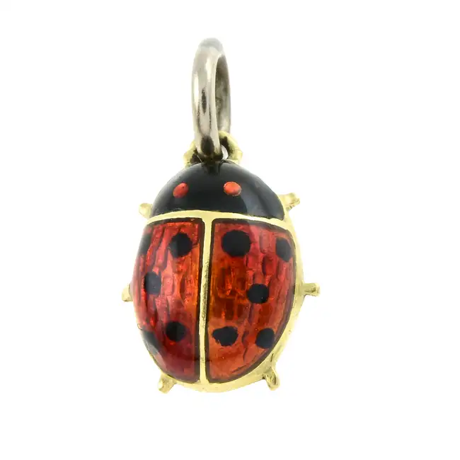 Mid 20th enamel ladybird charm, by Ponti Gennari