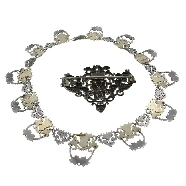 Set of Victorian Gothic revival jewellery