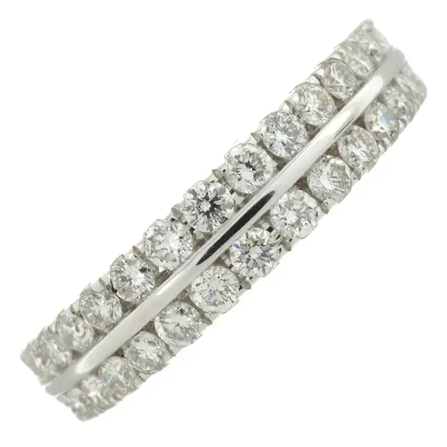 9ct gold diamond two-row half eternity ring