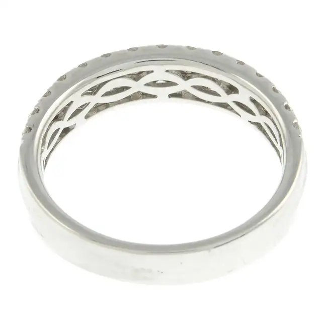 9ct gold diamond two-row half eternity ring