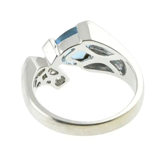 Topaz & diamond crossover dress ring