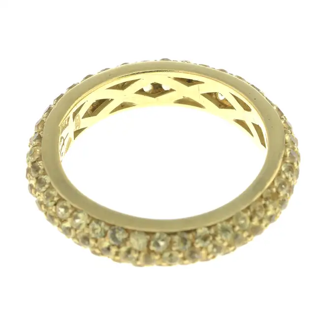18ct gold sapphire pavé band ring