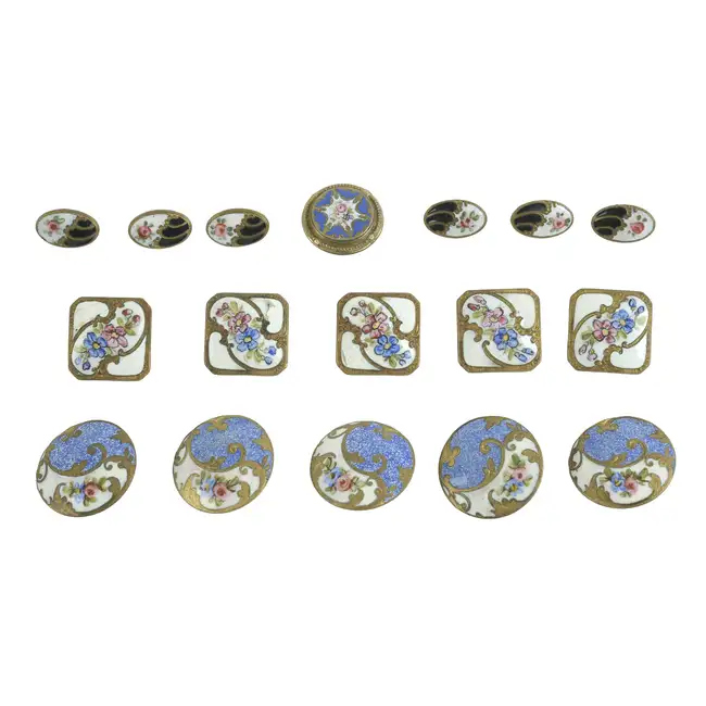 Assorted enamel buttons