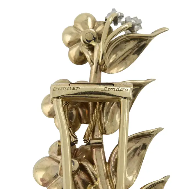 Mid 20th century diamond and gem clip, by Cartier