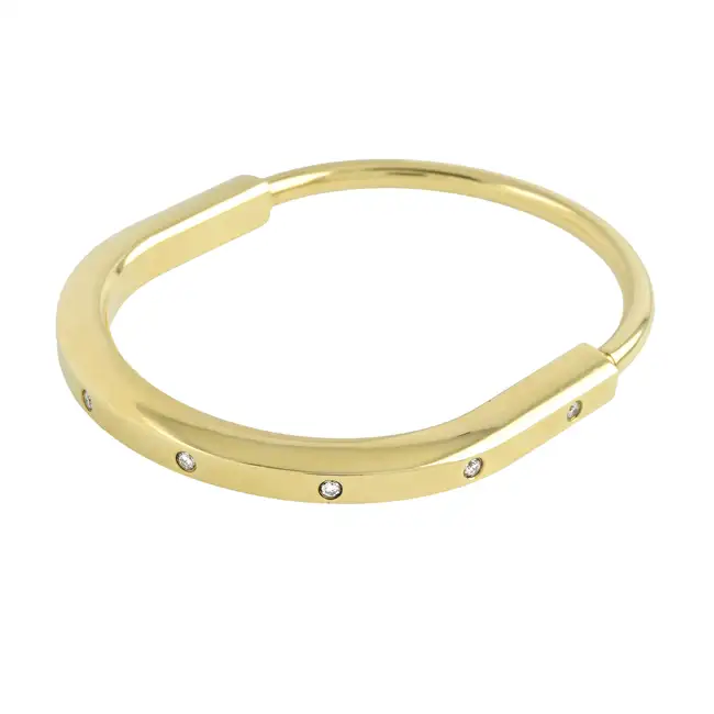 18ct gold diamond 'Lock' bangle, by Tiffany & Co.