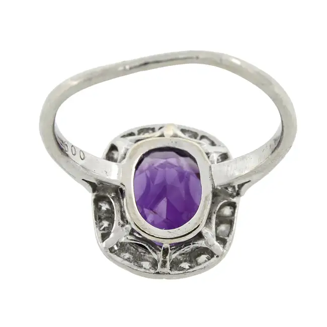 Early 20th century amethyst and diamond ring